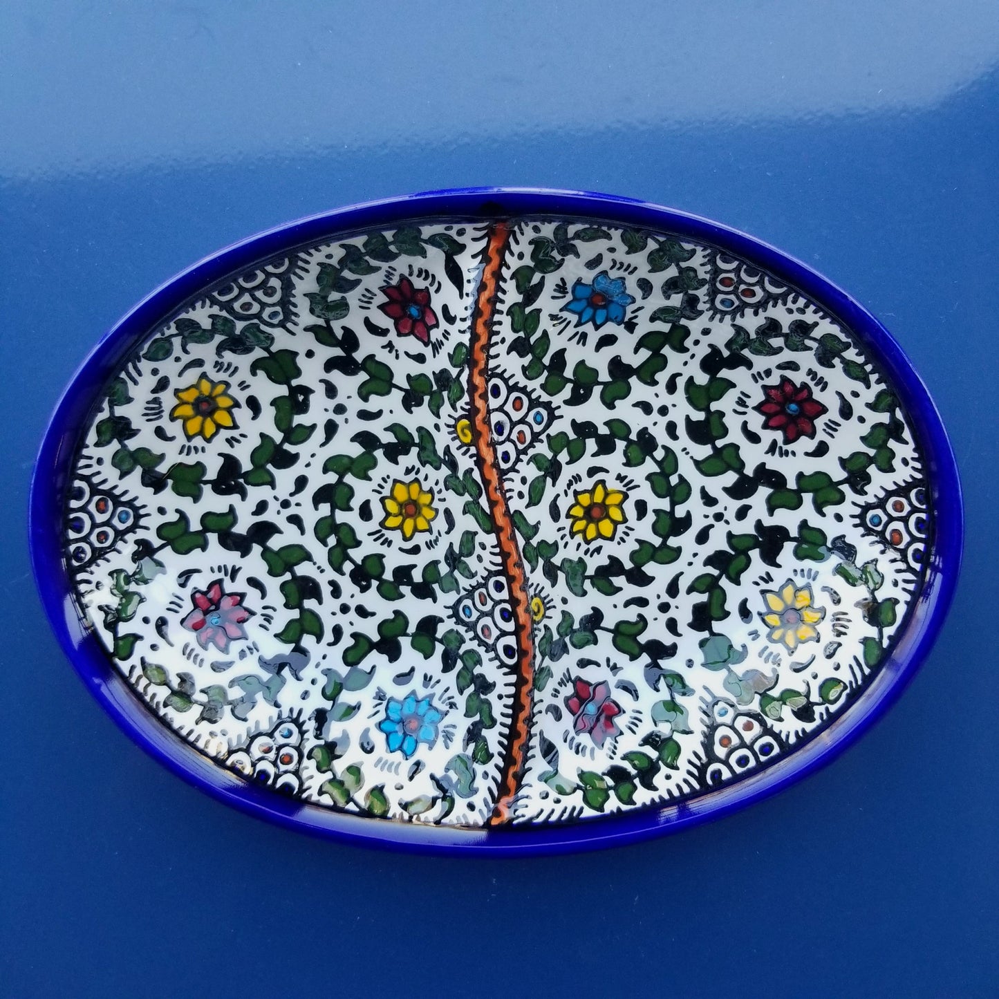 Blue Divided Dish