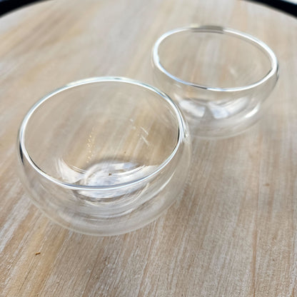 Double Walled Glass Cups, 30 ml, 2 Piece Set