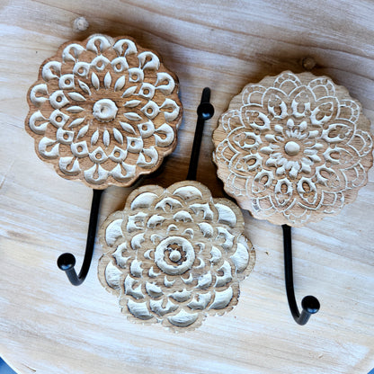 Mandala Wall Hooks, Set of 3