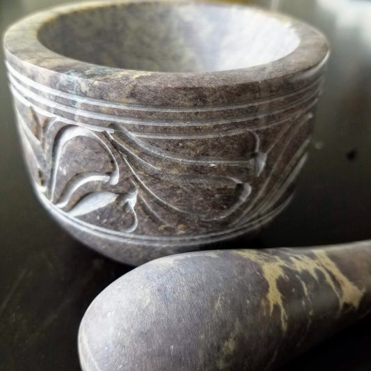 Etched Gorara Mortar & Pestle